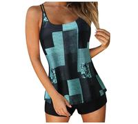Costumi da Bagno Tankini per Donna 2024 Costumi da Bagno Estivi in Due Pezzi Stampa Sling Swim Canotta con Pantaloncini Costumi da Bagno da Spiaggia Completo Brasiliana