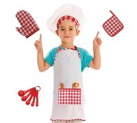 Costumi Da Cucina Per Bambini | Set Di Giochi Di Ruolo Per Bambini Con Grembiule, Cappello Da Chef, Strumenti | Fai Finta Di Vestire La Cucina Come Un Giocattolo Per Ragazze Di 3-8 Anni, Gioco