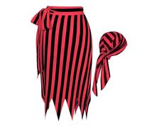 Costumi da pirata per le donne, Costumi da pirata di Halloween per le donne - Gioco di ruolo Vestito da pirata Costumi da pirata di Halloween - Gonne a righe Accessori per costumi rinascimentali