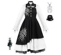 Costumi Danganronpa Tojo Kirumi Cosplay Anime Costume Outfits con Collana Regalo per Gli Amanti Dei Manga La Festa Di Carnevale Di Halloween Si Veste In Su Adatto per Spettacoli Teatrali,Nero,XXL