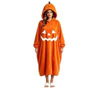 Costumi di Halloween a tema mostro tuta oversize con cappuccio vestito zucca Pjs, 03#nero, M
