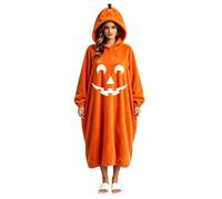 Costumi di Halloween a tema mostro tuta oversize con cappuccio vestito zucca Pjs, 03#Rosa, S