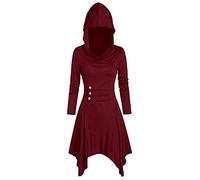 Costumi di Halloween da donna Halloween vintage con cappuccio mantello strega cosplay-donna pullover costume medievale con cappuccio rinascimentale gotico vittoriano svasato abito gotico abiti gotici