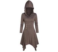 Costumi di Halloween da donna Halloween vintage con cappuccio mantello strega cosplay-donna pullover costume medievale con cappuccio rinascimentale gotico vittoriano svasato abito gotico abiti gotici