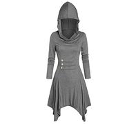 Costumi di Halloween da donna Halloween vintage con cappuccio mantello strega cosplay-donna pullover costume medievale con cappuccio rinascimentale gotico vittoriano svasato abito gotico abiti gotici