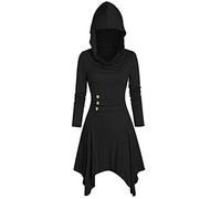 Costumi di Halloween da donna Halloween vintage con cappuccio mantello strega cosplay-donna pullover costume medievale con cappuccio rinascimentale gotico vittoriano svasato abito gotico abiti gotici