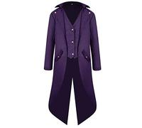 Costumi di Halloween da uomo rinascimentale steampunk cappotto retrò pirata gotico medievale giacca vintage cappotto uniforme, Viola, S