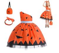 Costumi Di Halloween Per Bambine Set Abito Da Festa Copricapo Borsetta