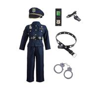 Costumi Di Halloween Per Bambini - Set Cosplay Da Poliziotto, Uniforme In Poliestere Resistente, Vestito Per Giochi Di Ruolo, Kit ?er Spettacoli P?er Feste A Tema | Costume Da Poliziotto, P?er Eventi