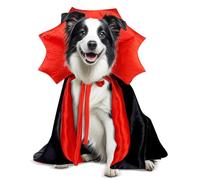 Costumi di Halloween per cani di taglia media, mantello da vampiro Border Collie americano, taglia M, rosso e nero (vampiro, L)