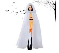Costumi di Halloween per donne, mantello nero per adulti mantello trasparen | Mantello infestato per spettacoli teatrali di ruolo in cosplay di donne da ballo in maschera