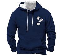 Costumi di Halloween Per Gli Uomini Fantasma Stampa Felpe Con Cappuccio Con Tasca Autunno Manica Lunga Grafica Camicie Felpa Top, Felpe con cappuccio blu Halloween per gli uomini, XXL