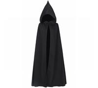 Costumi di Halloween per gli uomini mantello con cappuccio mantello con cappuccio unisex lungo velluto rinascimentale felpe con cappuccio mantello medievale Cosplay, Nero , Taglia unica