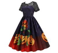 Costumi Di Halloween Set Gotico Vintage In Tessuto Morbido Stampato