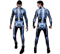 Costumi Di Scheletro 3D | Outfit Scheletro Di Halloween Costume Cosplay Per Uomini Donne | Tuta Per Il Corpi Di Body Body Full Per Abiti Eleganti, Forniture Per Feste, Eventi A Tema Spettrale, Gi