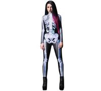 Costumi Di Scheletro 3D | Outfit Scheletro Di Halloween Costume Cosplay Per Uomini Donne | Tuta Per Il Corpi Di Body Body Full Per Abiti Eleganti, Forniture Per Feste, Eventi A Tema Spettrale, Gi