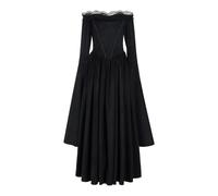 Costumi Halloween Abiti Abito Angelo Pirata Cosplay Strega Corsetto Corpetto Vampira Medievale Vestito Donna Elfo Vampiro Elegante Sexy Lungo Adulto Vestiti Gotico Costume Nero L