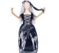 Costumi Halloween Bambina - Vestito da Strega Gotica per Ragazze Elegante Abito da Sposa per la Notte oscura per Bambini Abbigliamento Casual da Festa (Grey 4-6 Years)