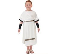 Costumi Halloween Bambini Bambino, Costume da Gioco di Ruolo da Guerriero Mitologico Greco-Romano Antico è dotato di Maniche e Cintura, Travestimento per Festa Halloween Carnevale Cosplay (White, S)