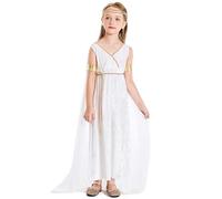 Costumi Halloween Bambini - Costume di Halloween, Statua della Mitologia Greca di Ragazza, Abito da Corte Bianco, Mantello, Costume per spettacoli scolastici da 4 a 12 Anni