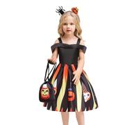 Costumi Halloween Per Bambini Set Abito Da Festa Copricapo Borsetta