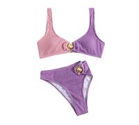 Costumi Mare Donna Costume da Bagno Monospalla Sexy Due Pezzi Bikini Set Push Up Reggiseno Imbottito e Slip Thong Triangolo Costumi Interi Donna Costumi da Bagno da Spiaggia Senza Spalline StileC M