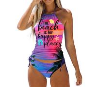 Costumi Push up Costume Due Pezzi Donna Curvy Costume da Bagno a Due Pezzi da Donna You Had Me AT Day 2 Diinking And The Beach IS My Happy Place Bikini a Costumi Mare (S, XXXL)