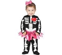 Costume vestito travestimento carnevale halloween bambino scheletro 18-24 mesi