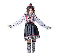 COSTUMIZATE! - Costume da Arlecchino scuro per donna, taglia unica, ideale per Halloween, carnevale e feste a tema horror