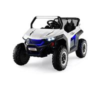 COSTWAY 12V Auto Elettrico per Bambini, Macchina Fuoristrada a 2 Posti, Macchina Elettrica con Luci Suoni, Regalo per Bambini 3-8 Anni, 118x74x71 cm (Bianco)