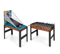 COSTWAY 15 in 1 Set da Tavolo da Gioco Combo, Tavolo Multigioco Basket Calcetto Hockey Biliardo Ping Pong Bowling Shuffleboard ecc, Set Combinato per Giochi Multipli per Bar Casa Ufficio (Naturale)