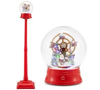 COSTWAY 150 CM Lampione Natalizio Musicale, Lampada Festiva con Lanterna a Globo di Neve Attivata dal Suono, Albero di Natale, Babbo Natale, Soldato e Scatole Regalo (Modello 4)