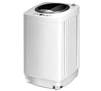 COSTWAY 2 in 1 Lavatrice Portatile Automatico 3,5kg, con Lavaggio Automatico Centrifuga, Mini Lavatrice per Appartamento Campeggio, 43x43x75 cm, Bianco