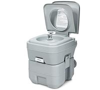 COSTWAY 20L Toilette Portatile con Serbatoio d'Acqua Rimovibile a Maniglia, WC Chimico da Esterno per Campeggio, Water Portatile per Adulti e Anziani, Supporto Carico 150kg, 36 x 42 x 43 cm (Grigio)