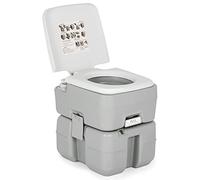 COSTWAY 20L Toilette Portatile con Serbatoio Rimovibile e Indicatore del Livello dell'Acqua, WC Chimico Comodo per Campeggio, Water Portatile per Adulti e Anziani, Supporto Carico 200kg