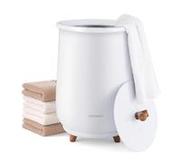 COSTWAY 23L Secchio Riscaldatore di Asciugamani, Secchiello con Portadischi Profumato, 3 Livelli di Riscaldamento, Timer e Spegnimento Automatico (Bianco)