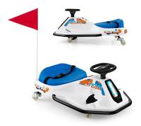 COSTWAY 24V Go Kart per Bambini con Drift Auto e Giro 360° | Macchina Elettrica per Bambini, Radio Musica USB Wireless, 3 Bandierine, Avviso Lento, 9-15 km/h, da 3+ Anni