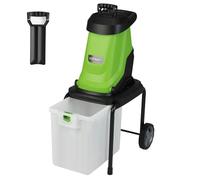 COSTWAY 2800W Biotrituratore Elettrico per Rami, Trituratore da Giardino con Cesto da 50L e Ruote, Diametro di Taglio 4,5 cm, Rapporto di Riduzione 15:1, Trituratore Rami per Cortile (Verde)