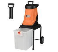 COSTWAY 2800W Biotrituratore Elettrico per Rami, Trituratore da Giardino con Cesto da 50L e Ruote, Diametro di Taglio 4,5 cm, Rapporto di Riduzione 15:1, Trituratore Rami per Cortile (Arancione)