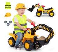 COSTWAY 3 in 1 Escavatore Cavalcabile per Bambini 2+ Anni, Carico 25 kg