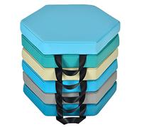 COSTWAY 6 Cuscini Esagonali per Bambini con Maniglie, Imbottitura in Schiuma di 5 cm, Sedili Portatili e Flessibili per Asilo Nido, 38 x 34 cm (Morandi)