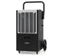 COSTWAY 66 L Deumidificatore Commerciale, Deumidificatore con Pompa e Tubo di Drenaggio, Deumidificatore Industriale con Timer 24H e 4 Ruote per Cantina Magazzino (Bianco)