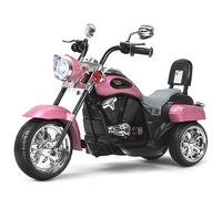 COSTWAY 6V Moto Elettrica per Bambini, Moto Cavalcabile con 3 Ruote e Luci, Avanti e Indietro, 2,5-3 km/h, Ideale per Bambini 3 Anni+, Carico 30kg (Rosa Chiaro)