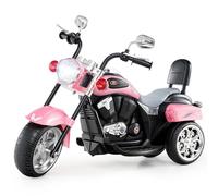 COSTWAY 6V Moto Elettrica per Bambini, Moto Cavalcabile con 3 Ruote e Luci, Avanti e Indietro, 2,5-3 km/h, Ideale per Bambini 3 Anni+, Carico 30kg (Rosa nuovo)