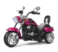COSTWAY 6V Moto Elettrica per Bambini, Moto Cavalcabile con 3 Ruote e Luci, Avanti e Indietro, 2,5-3 km/h, Ideale per Bambini 3 Anni+, Carico 30kg (Rosa)