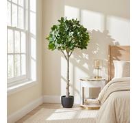 Costway Albero artificiale con 25 rami foglie fitte e vaso zavorrato da interno e esterno, Albero artificiale per salotto ufficio hotel balcone giardino 135cm