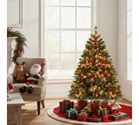 Costway Albero di 150cm natale artificiale con controllo remoto multicolori controllabili tramite app, Albero per casa e ufficio Verde