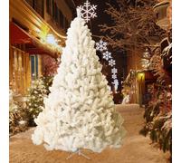 Costway Albero di natale artificiale 240cm in pvc e lampione natalizio musicale, Supporto in metallo e decorazione natalizia illuminata