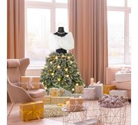 Costway Albero di Natale artificiale con manichino pre-illuminato da 150cm, Albero di Natale a forma di abito con 50 luci a LED