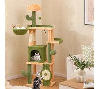 Costway Albero per gatti cactus da 160 CM per gatti da interno, Torre per gatti multi-livello con pali per graffi in sisal